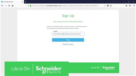 schneider electric log in box